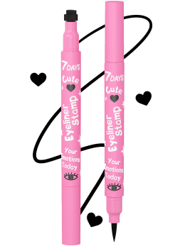 Подводка для глаз + штамп 2в1 Cute / 208 Eyeliner&Heart black stamp