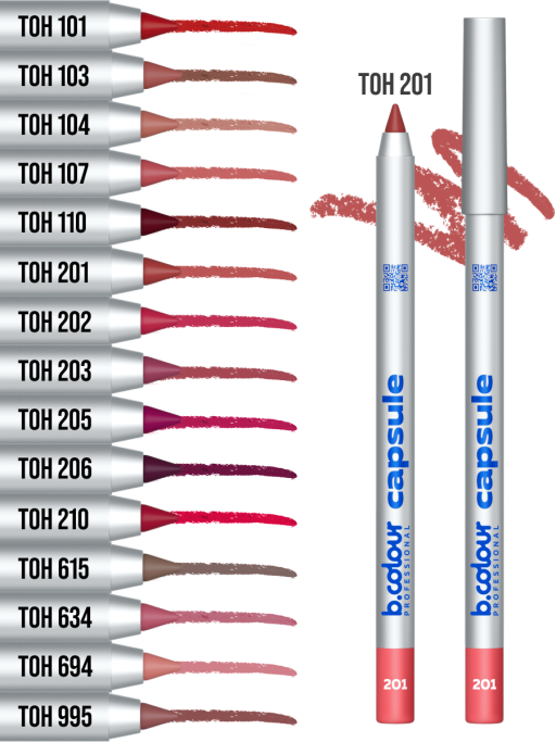 Карандаш для губ стойкий / 201, B.COLOUR PROFESSIONAL CAPSULE