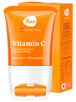 Крем для лица, шеи и зоны декольте Сияние & Лифтинг с 3D массажером VITAMIN C