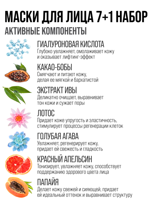 Подарочный набор масок для лица 7DAYS / Beauty Week
