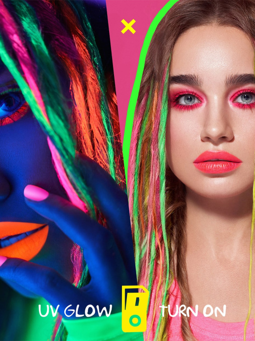 Светящаяся тушь для волос UVglow Neon / 601 Electric
