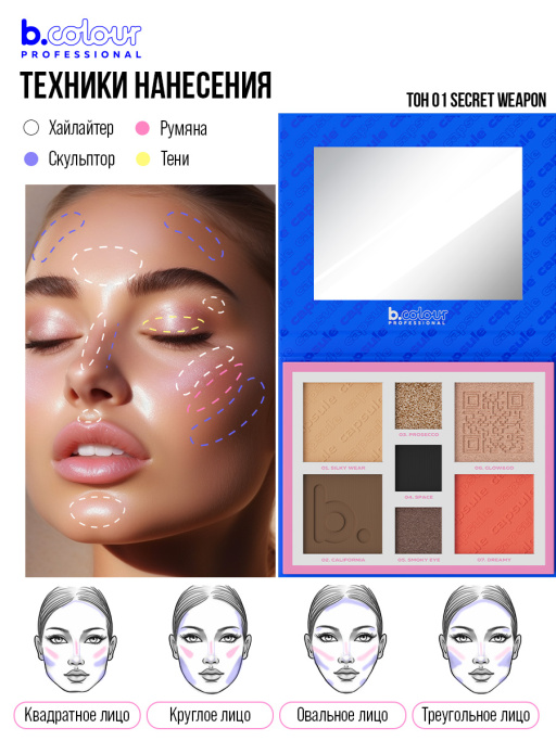 Набор косметики для макияжа Lucky you, B.COLOUR PROFESSIONAL CAPSULE