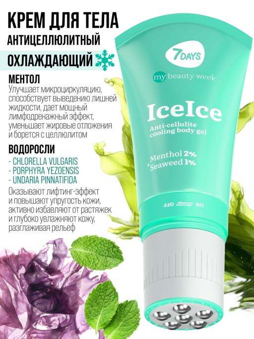 Крем для тела антицеллюлитный, массажер для похудения тела ICEICE