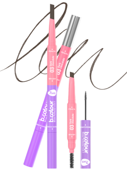 Карандаш для бровей коричневый + гель для бровей + щеточка 3в1 Brow Perfector / 03 DARK CHOCOLATE