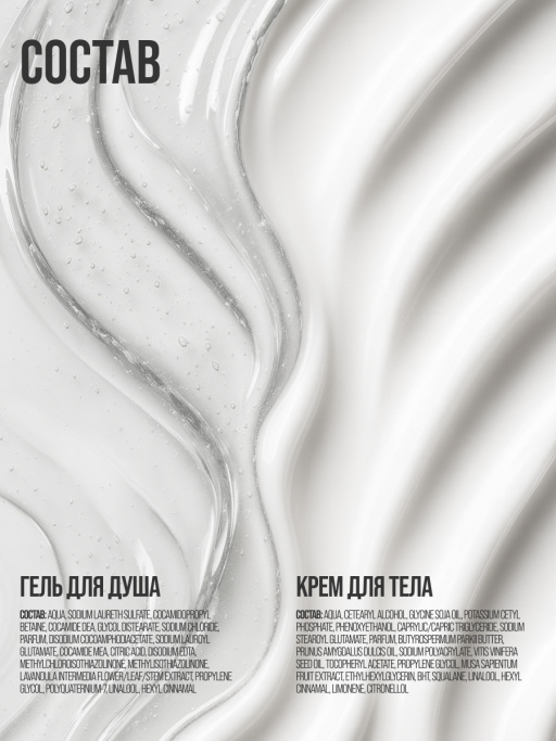 Набор косметики для ухода, гель для душа и крем для тела GOLDEN NIGHT